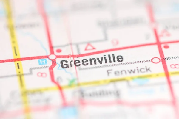 Greenville Michigan Eua Sobre Mapa Geografia — Fotografia de Stock