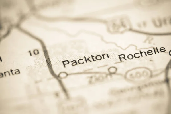 Packton Louisiane États Unis Sur Une Carte Géographique — Photo
