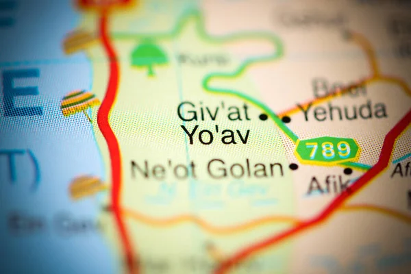 Giv\'at Yo\'av on a geographical map of Israel