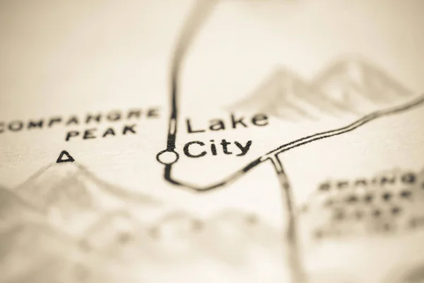 Lake City Colorado Usa Een Aardrijkskundekaart — Stockfoto