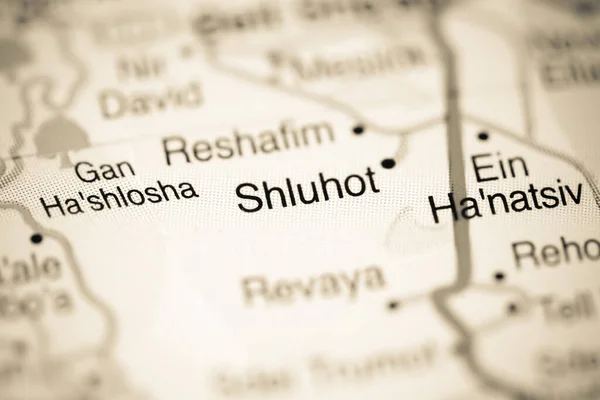 Shluhot Una Mappa Geografica Israele — Foto Stock
