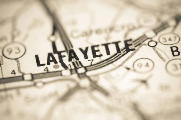 Λαφαγιέτ Λουιζιάνα Ηπα Χάρτη Γεωγραφίας — Φωτογραφία Αρχείου