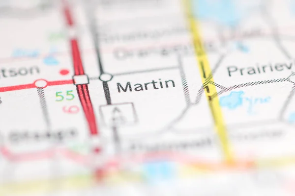 马丁Martin 密歇根地图上的美国 — 图库照片