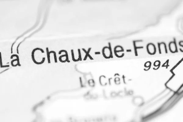 Chaux Fonds Географической Карте Швейцарии — стоковое фото