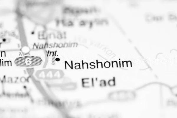 Nahshonim on a geographical map of Israel