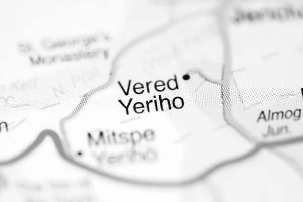 イスラエルの地理地図上のVered Yeriho — ストック写真