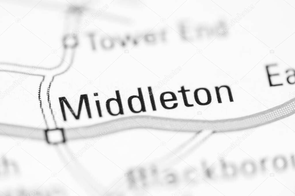 MIddleton on a geographical map of UK