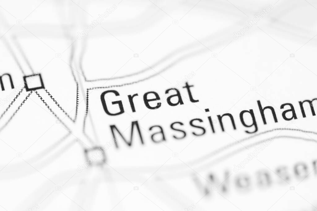 Great Massinghanm on a geographical map of UK