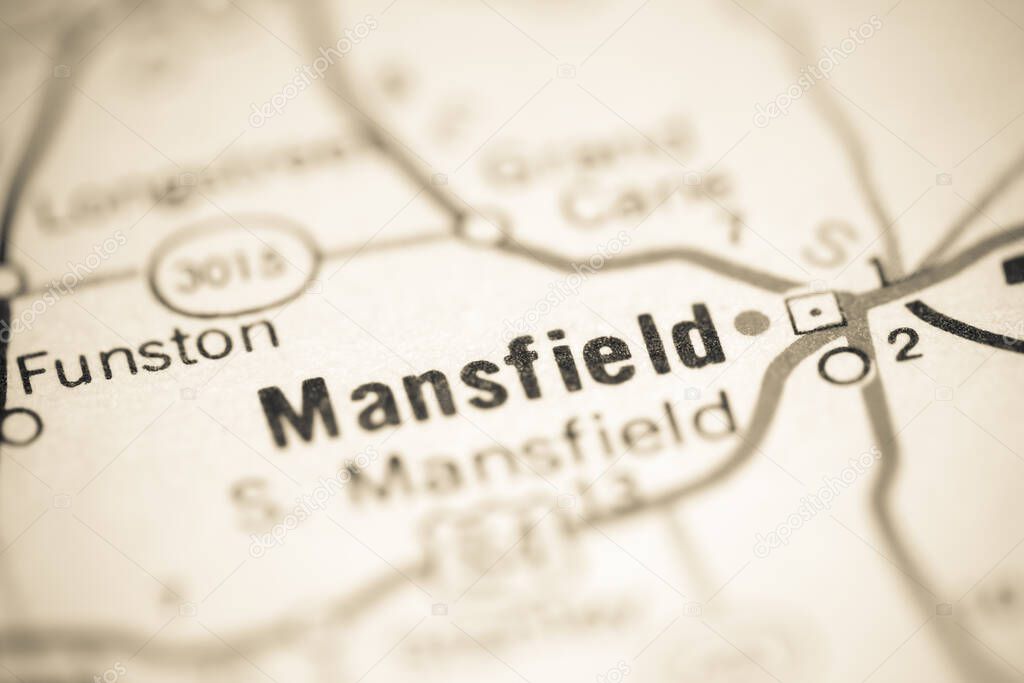 Mansfield. Louisiana. USA on a geography map