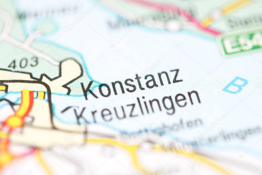 Konstanz on a geographical map of Switzerland