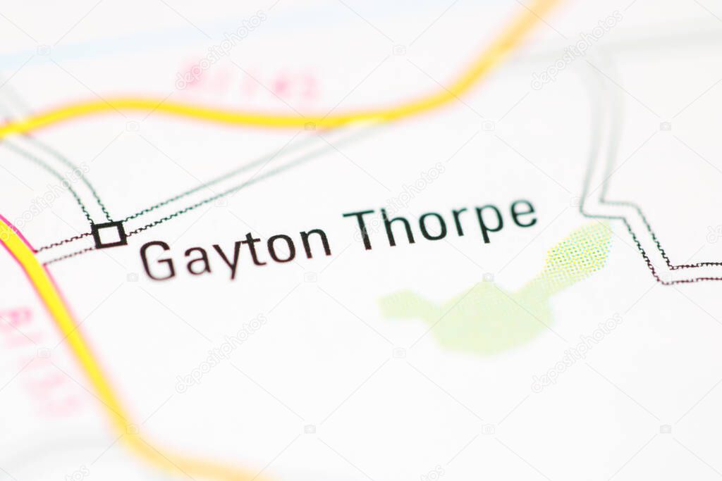Gayton Thorpe on a geographical map of UK