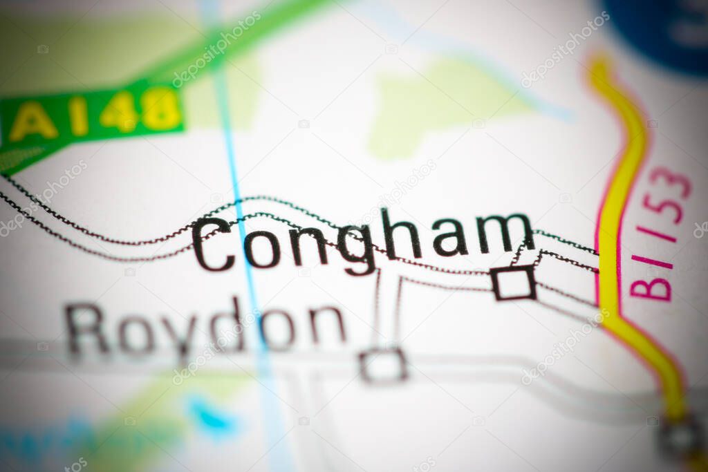 Congham on a geographical map of UK