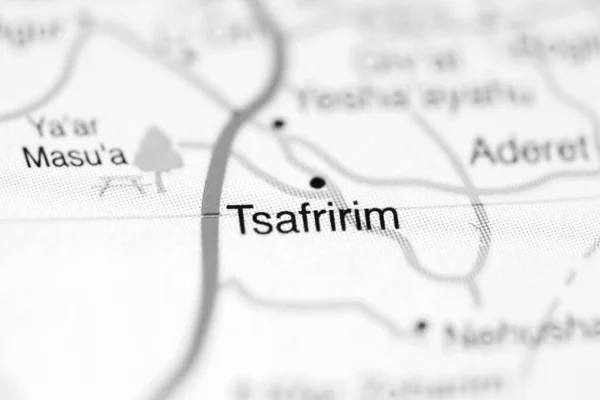 Tsafrim Sur Une Carte Géographique Israël — Photo