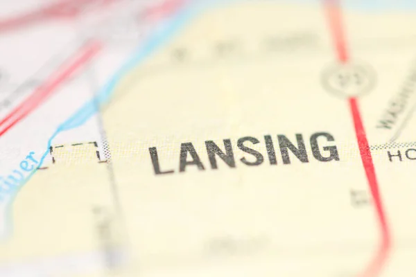 Lansing 密歇根地图上的美国 — 图库照片