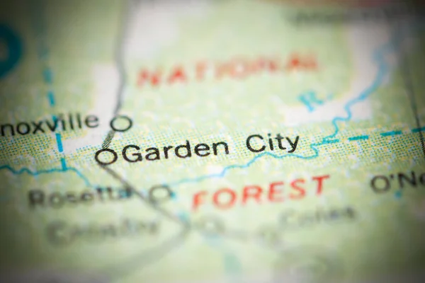 Garden City Mississippi Eua Sobre Mapa Geografia — Fotografia de Stock