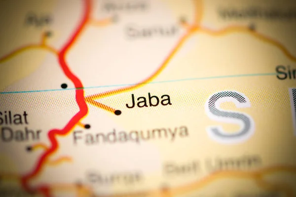 Jaba on a geographical map of Israel