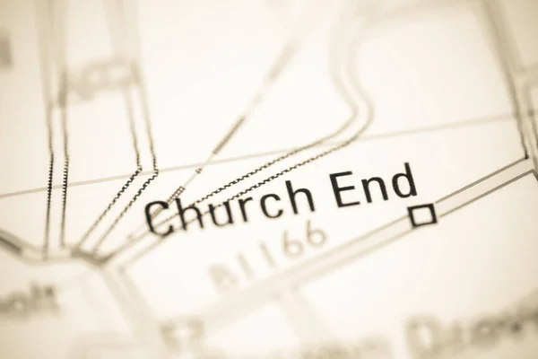 Εκκλησία End Ένα Γεωγραφικό Χάρτη Του Ηνωμένου Βασιλείου — Φωτογραφία Αρχείου