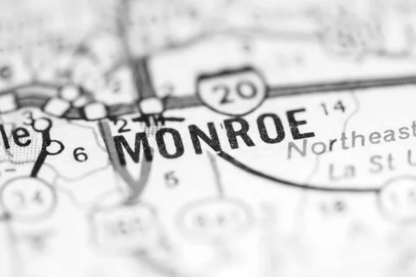 Monroe Luisiana Eeuu Mapa Geográfico — Foto de Stock