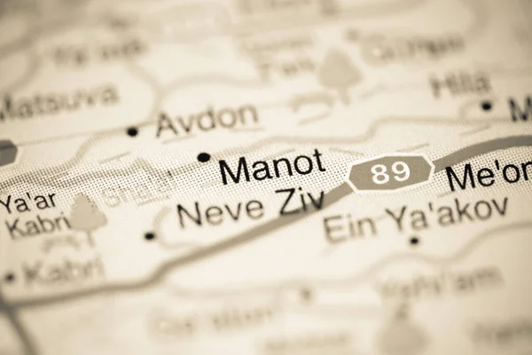 Manot Mapa Geográfico Israel — Foto de Stock