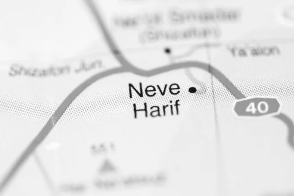 イスラエルの地理的地図上のNeve Harif — ストック写真