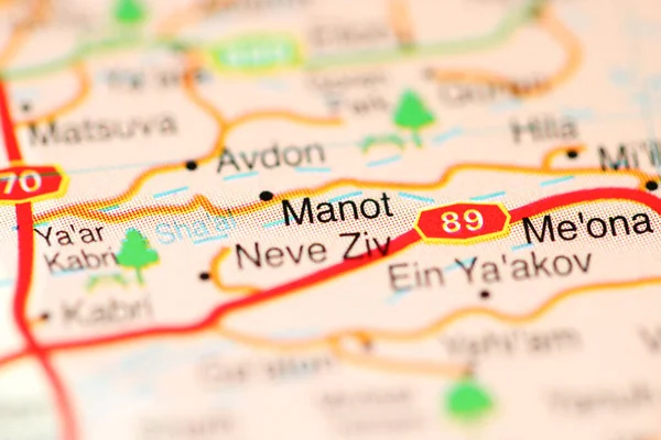 Manot Mapa Geográfico Israel — Foto de Stock