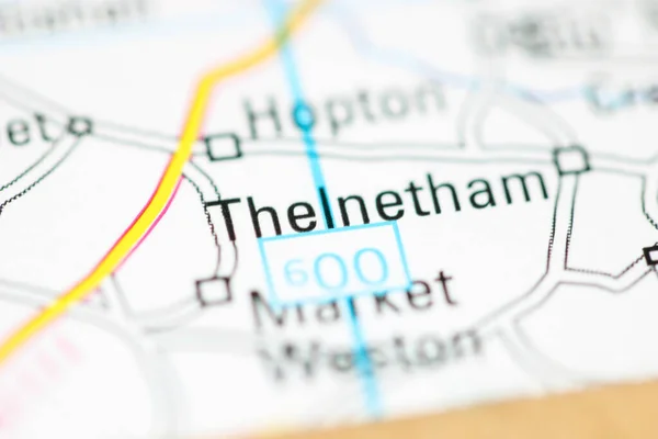 Thelnetham Una Mappa Geografica Del Regno Unito — Foto Stock