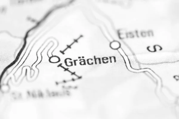 Grachen Mapa Geográfico Suiza —  Fotos de Stock