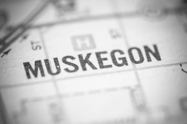 Muskegon 密歇根地图上的美国 — 图库照片