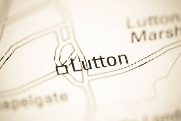 イギリスの地理地図上のルットン — ストック写真