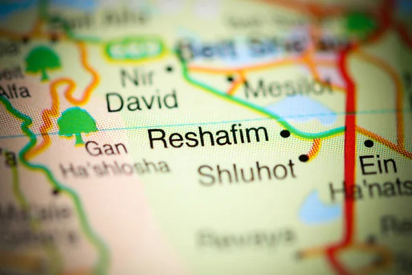 Reshafim Sur Une Carte Géographique Israël — Photo