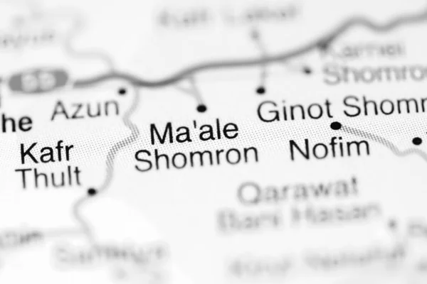 Ma\'ale Shomron on a geographical map of Israel