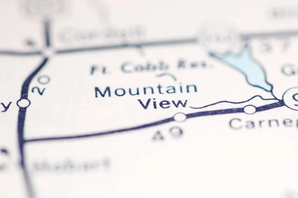 Mountain View Oklahoma Usa Pada Peta Geografi — Stok Foto