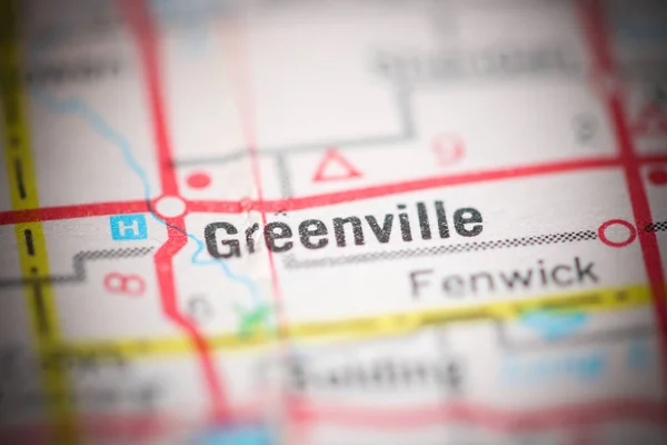 Greenville Michigan Eua Sobre Mapa Geografia — Fotografia de Stock