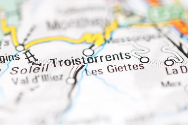 스위스 의지리적 지도에 나오는 트로이 목가들 — 스톡 사진