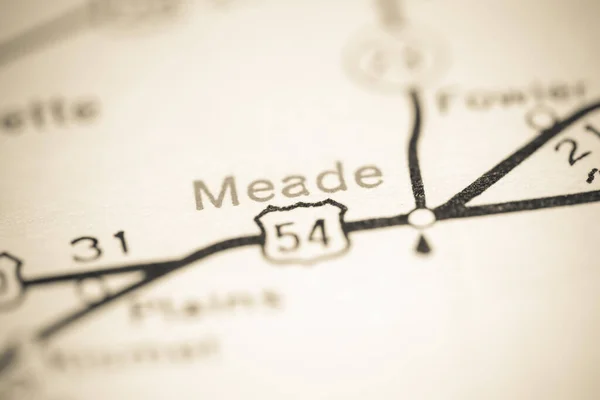 Meade Kansas Usa Mapě Geografie — Stock fotografie