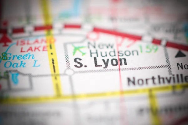 Güney Lyon Michigan Abd Coğrafya Haritasında — Stok fotoğraf