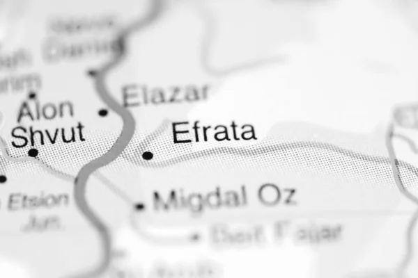 Efrata on a geographical map of Israel