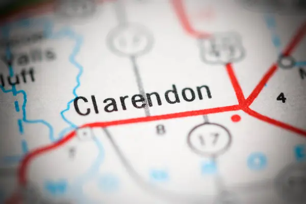 Clarendon Arkansas États Unis Sur Une Carte Géographique — Photo