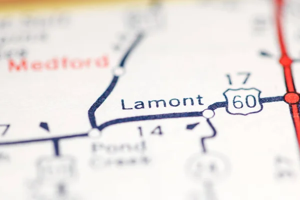 Lamont Oklahoma Usa Auf Einer Geografischen Karte — Stockfoto