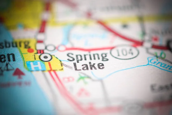 Spring Gölü Michigan Abd Coğrafya Haritasında — Stok fotoğraf