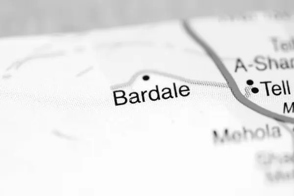 以色列地图上的Bardale — 图库照片