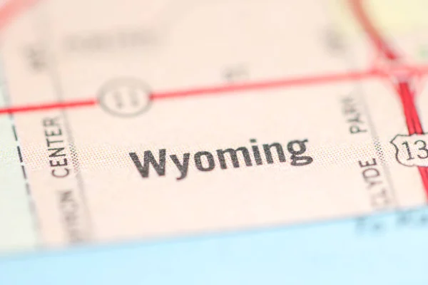 Wyomingban Michiganben Usa Egy Földrajzi Térképen — Stock Fotó