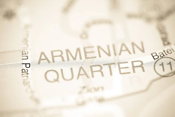 Armenian Quarter on a geographical map of Israel