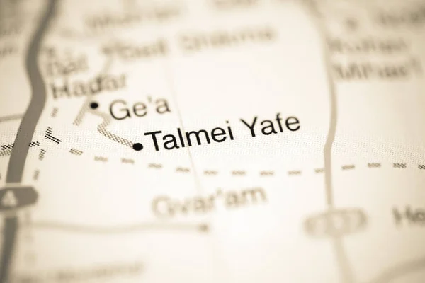 Talmei Yafe Sur Une Carte Géographique Israël — Photo