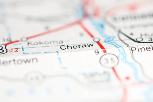 Cheraw 密西西比地图上的美国 — 图库照片