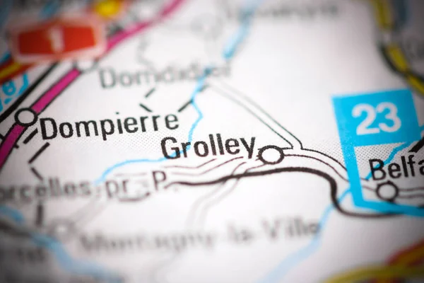 スイスの地理地図上のGrolley — ストック写真