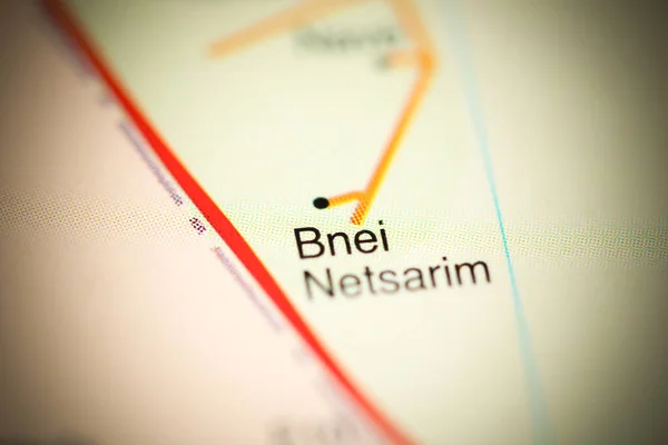 Bnei Netsarim Sur Une Carte Géographique Israël — Photo