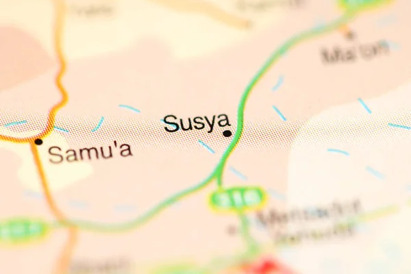 Susya on a geographical map of Israel