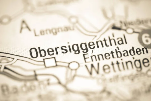 Obsersiggenthal Mapa Geográfico Suiza — Foto de Stock