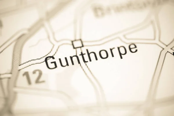 Gunthorpe Una Mappa Geografica Del Regno Unito — Foto Stock